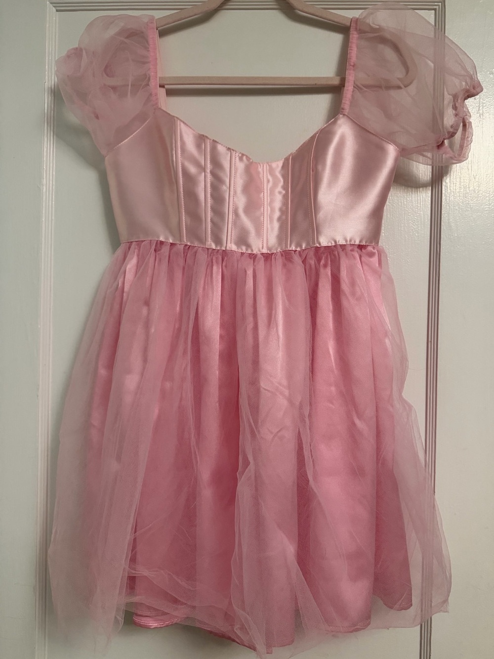 Pink Tulle Princess Costume Mini Dress